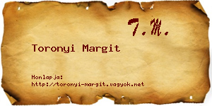 Toronyi Margit névjegykártya