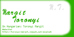 margit toronyi business card